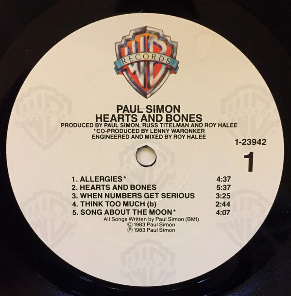 Paul Simon : Hearts And Bones (LP, Album, All)