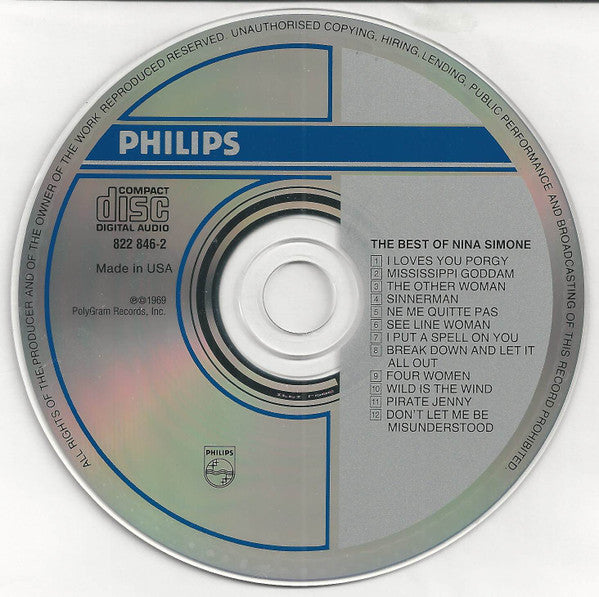 Nina Simone : The Best Of Nina Simone (CD, Comp, RE, RM)