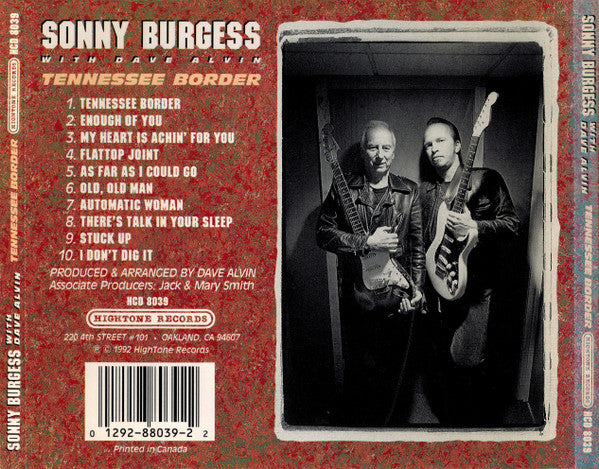 Sonny Burgess With Dave Alvin : Tennessee Border (CD, Album)
