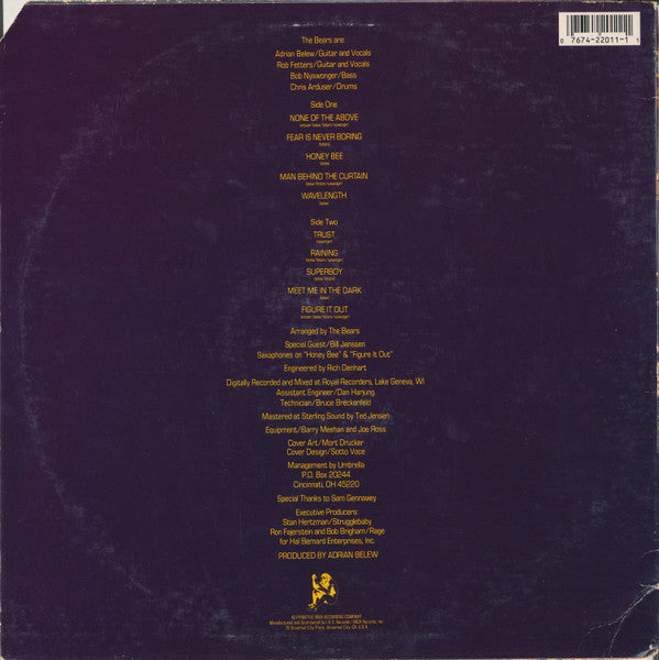 The Bears (3) : The Bears (LP, Album, Pin)