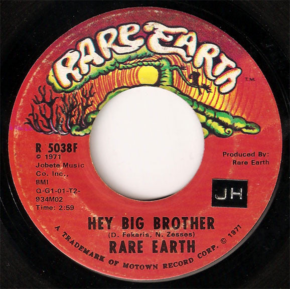 Rare Earth : Hey Big Brother (7", Single)