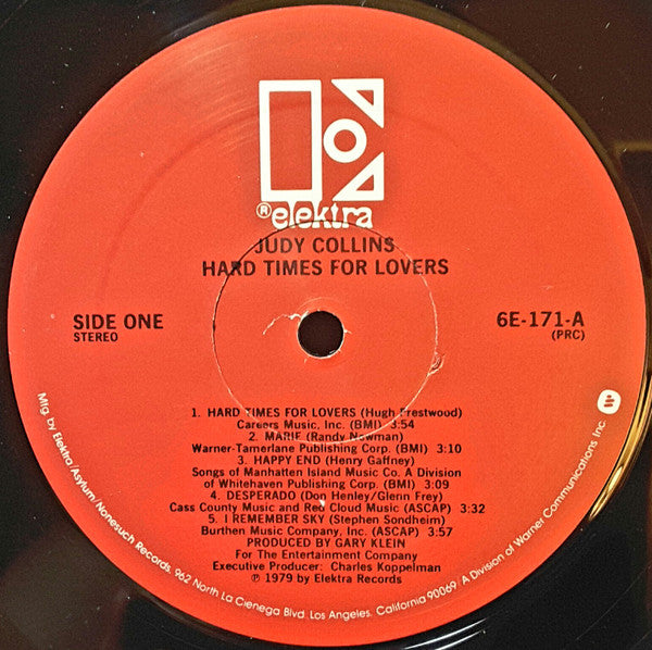 Judy Collins : Hard Times For Lovers (LP, Album, PRC)