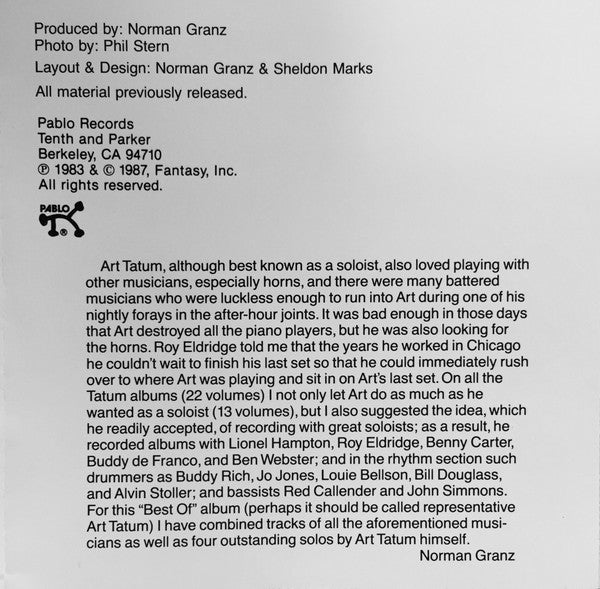 Art Tatum : The Best Of Art Tatum (CD, Comp, RP)