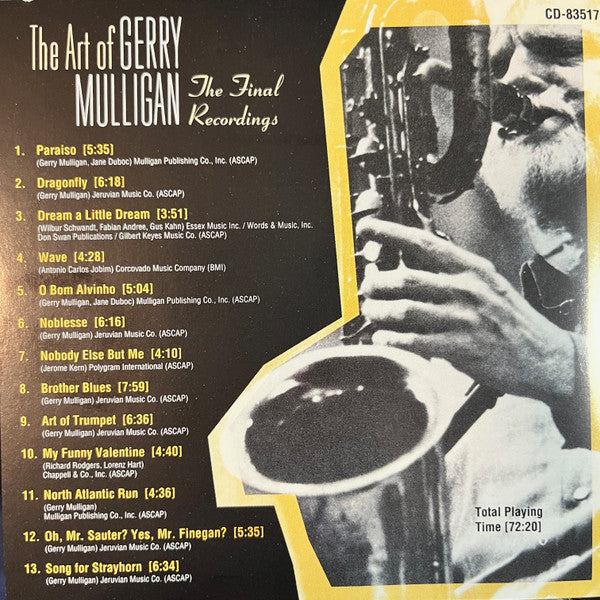 Gerry Mulligan : The Art of Gerry Mulligan: The Final Recordings (CD, Comp)