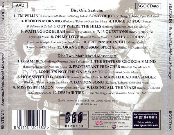 Seatrain : Seatrain / Marblehead Messenger (2xCD, Comp, RE)