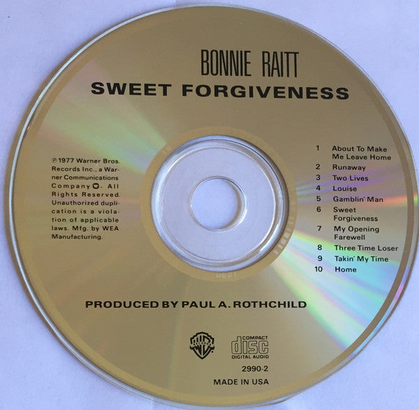 Bonnie Raitt : Sweet Forgiveness (CD, Album, RE, RM, Spe)