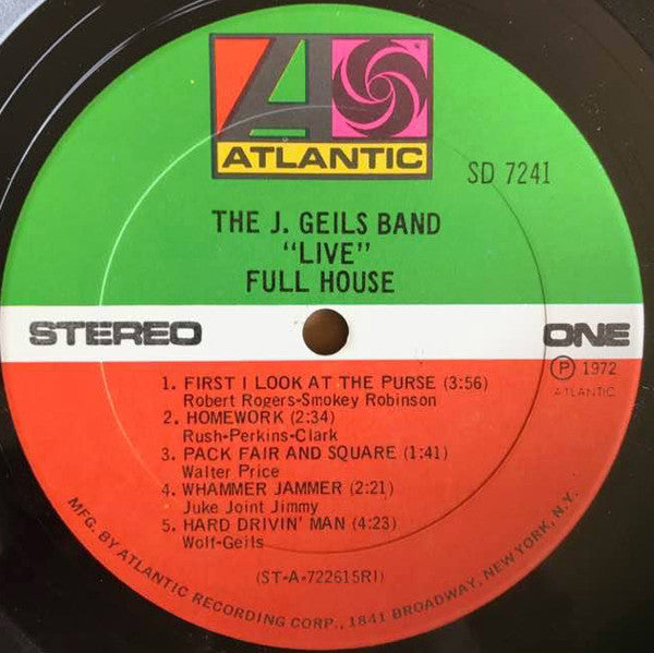 J. Geils Band* : "Live" Full House (LP, Album, RI )
