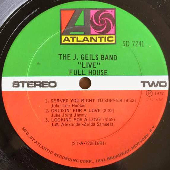 J. Geils Band* : "Live" Full House (LP, Album, RI )