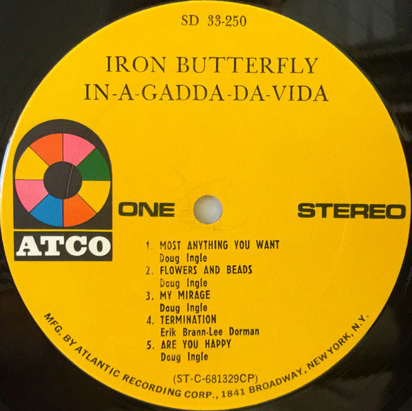 Iron Butterfly : In-A-Gadda-Da-Vida (LP, Album, RP, CP )