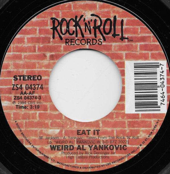 "Weird Al" Yankovic : Eat It (7", Single, Styrene, Pit)