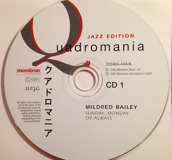 Mildred Bailey : Sunday, Monday Or Always (4xCD, Comp)