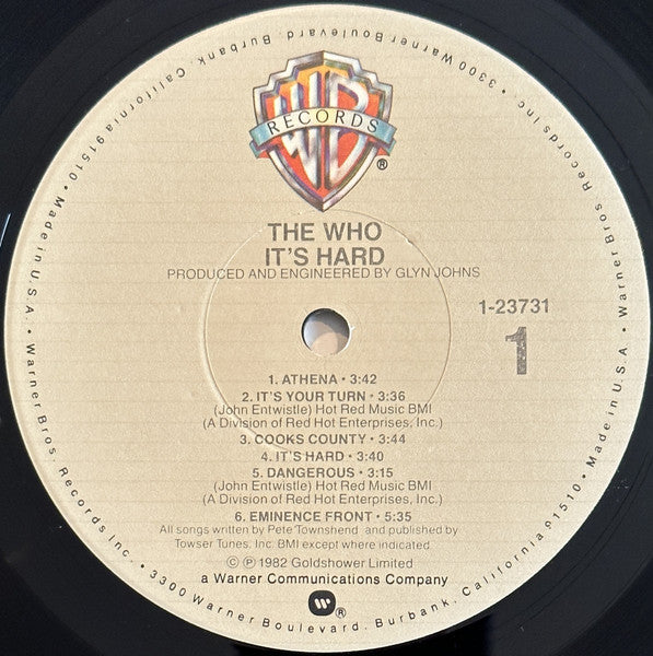 The Who : It's Hard (LP, Album, Jac)