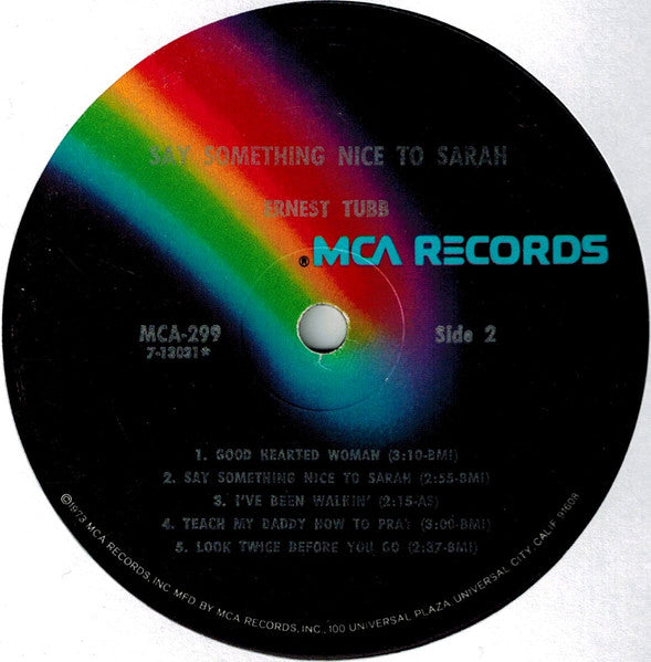 Ernest Tubb : Say Something Nice To Sarah (LP, Album, RE)