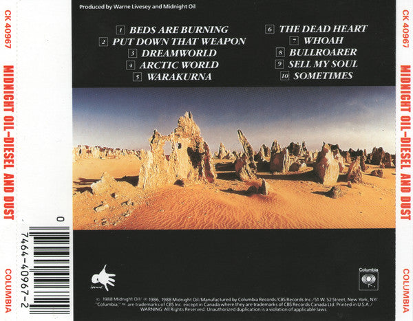 Midnight Oil : Diesel And Dust (CD, Album)