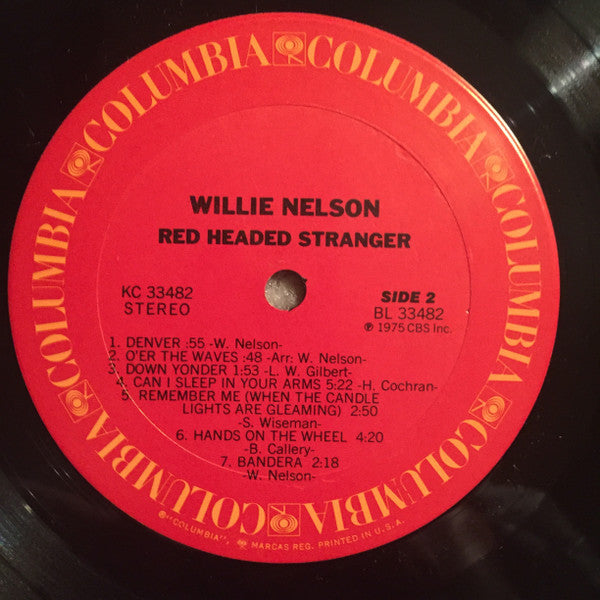 Willie Nelson : Red Headed Stranger (LP, Album, RP)
