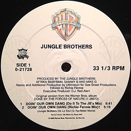 Jungle Brothers : Doin' Our Own Dang (12", Maxi)