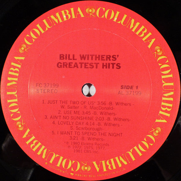 Bill Withers : Bill Withers' Greatest Hits (LP, Comp, Car)