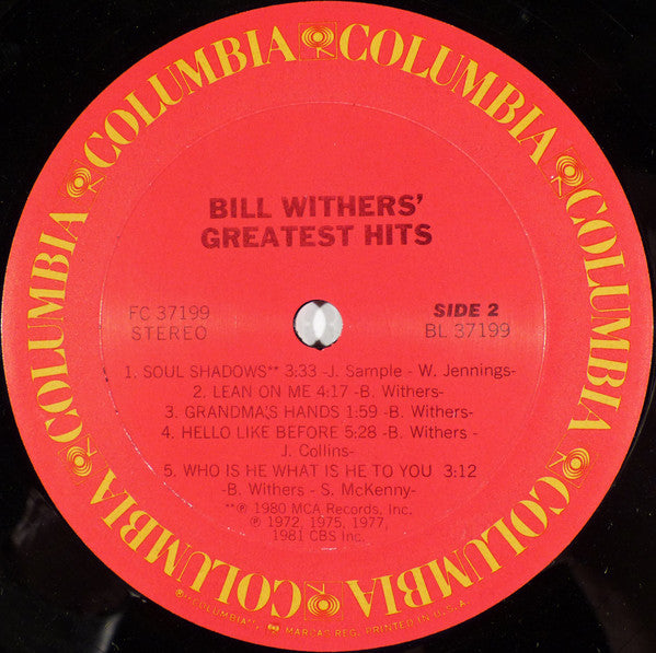 Bill Withers : Bill Withers' Greatest Hits (LP, Comp, Car)