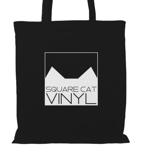 Black Square Cat Logo Tote