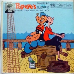 Swift, Allen With Bill Simon And The Crew - Popeye's Favorite Sea Shanties And Other Songs (VG)