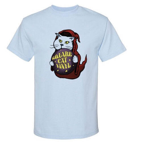 Cat Wizard Square Cat Blue T-Shirt