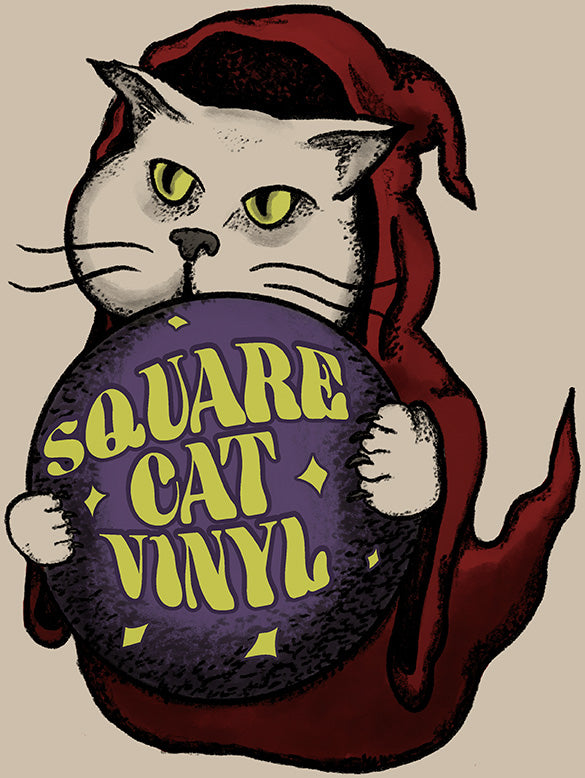 Cat Wizard Square Cat Cream T-Shirt