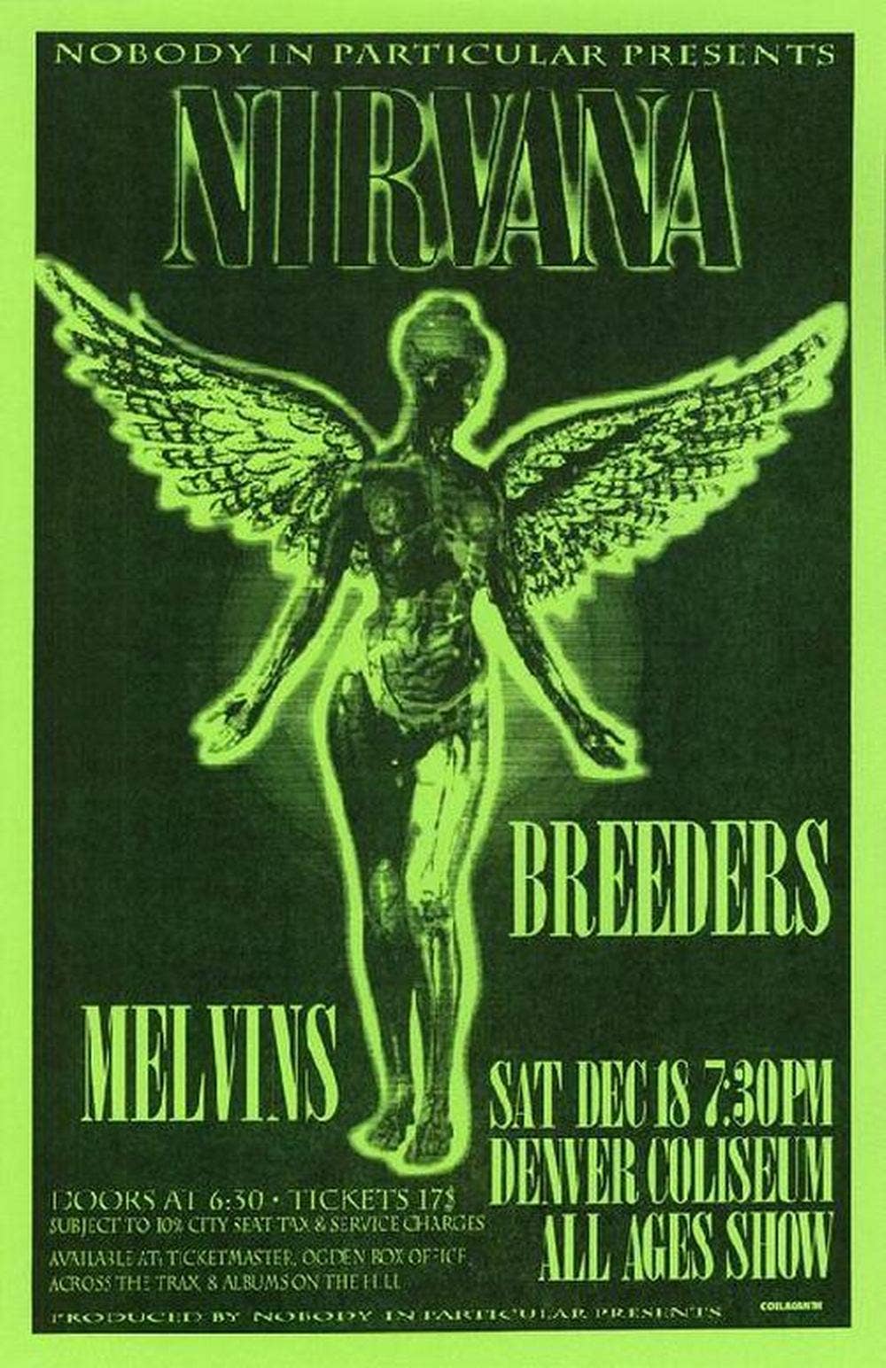 Nirvana  Denver Show 1993 - 11" x 17"