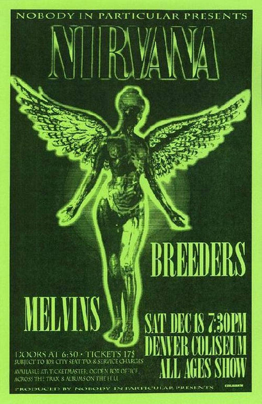 Nirvana  Denver Show 1993 - 11" x 17"