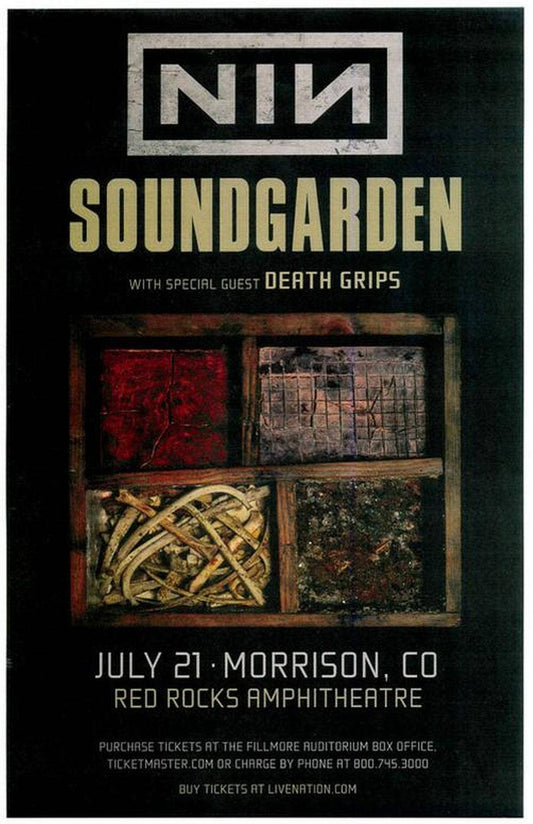 Nine Inch Nails / Soundgarden Red Rocks 2014 Poster 11" x 17"