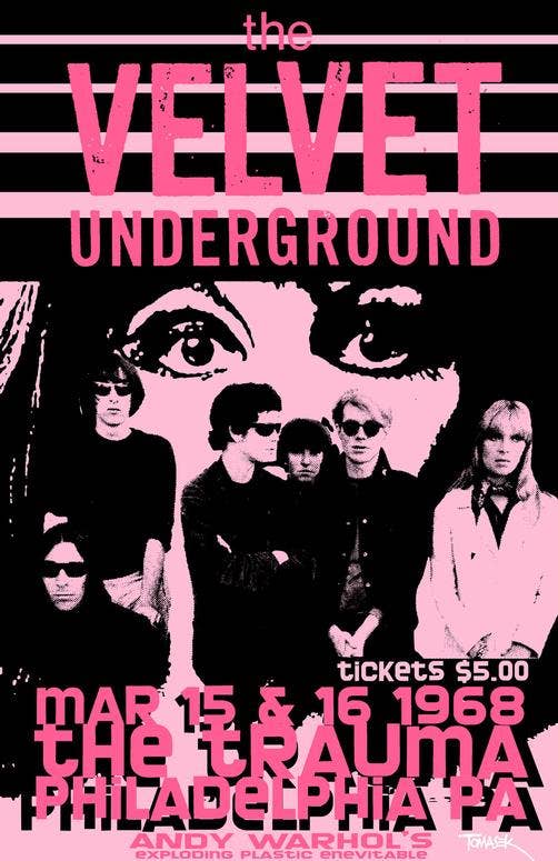 Velvet Underground Philadelphia Show 1968 - 11" x 17"