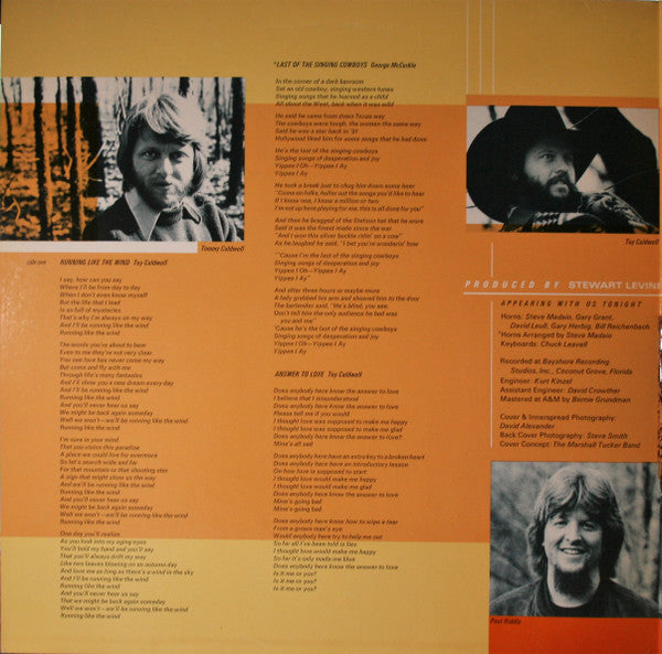 The Marshall Tucker Band : Running Like The Wind (LP, Album, Jac)