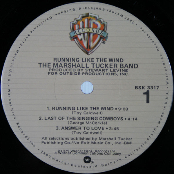 The Marshall Tucker Band : Running Like The Wind (LP, Album, Jac)