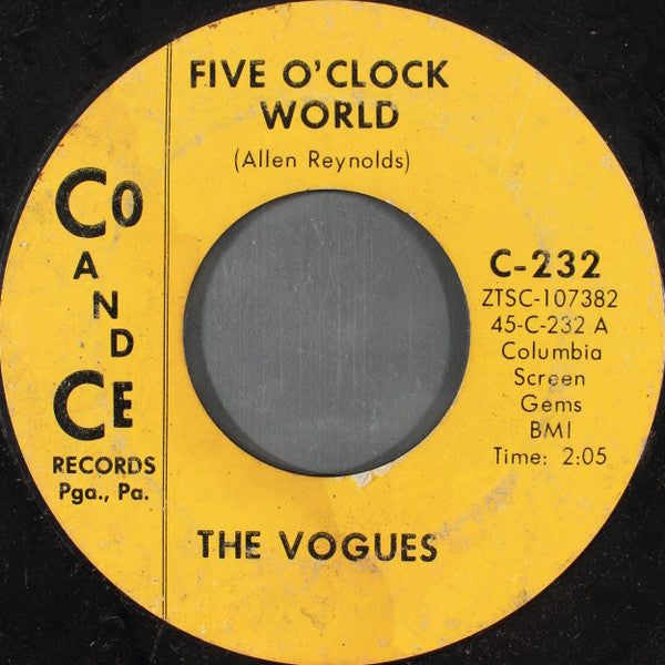 The Vogues : Five O'Clock World (7", Single, Mono)