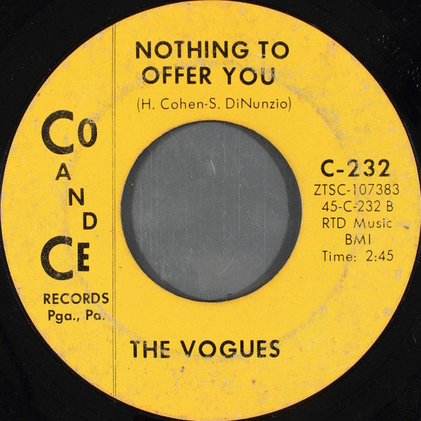 The Vogues : Five O'Clock World (7", Single, Mono)