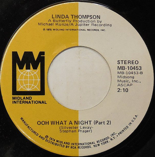 Linda Thompson* : Ooh What A Night (7", Single, Ind)