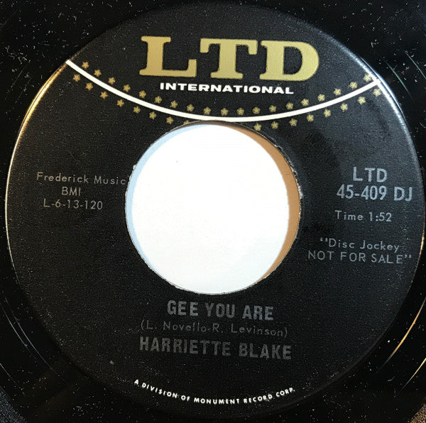 Harriette Blake : Unspoken Words (7", Promo)