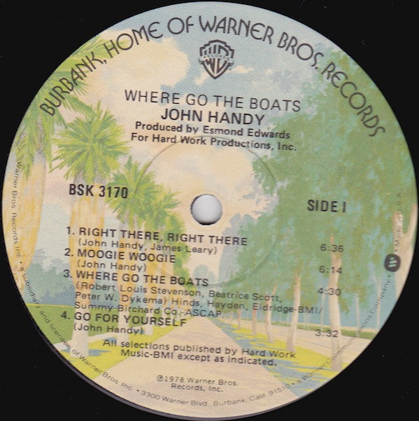 John Handy : Where Go The Boats (LP, Album)