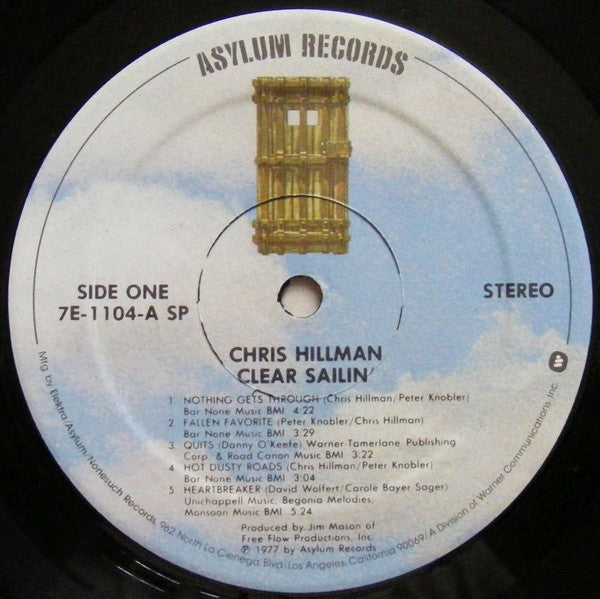 Chris Hillman : Clear Sailin' (LP, Album, SP)