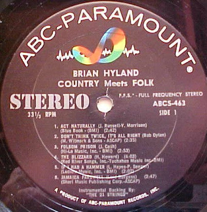 Brian Hyland : Country Meets Folk (LP, Album)