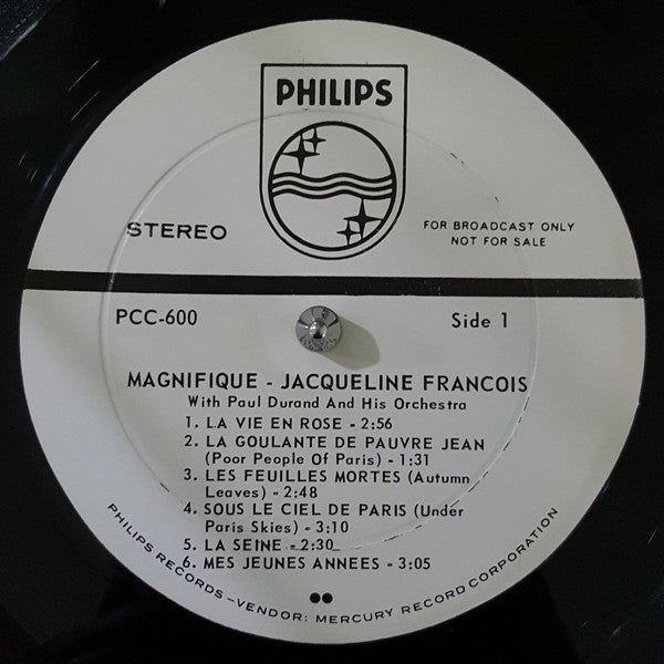 Jacqueline François With Paul Durand And His Orchestra* : Magnifique (LP, Promo)