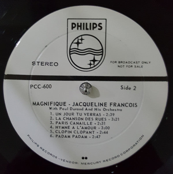 Jacqueline François With Paul Durand And His Orchestra* : Magnifique (LP, Promo)