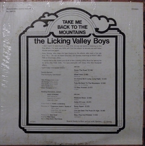 Gary Strong And The Licking Valley Boys : Take Me Back To The Mountains (LP, Album)