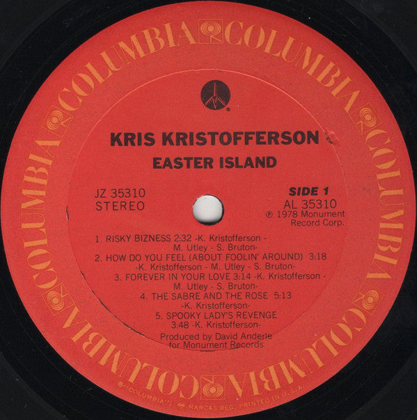 Kris Kristofferson : Easter Island (LP, Album, Ter)