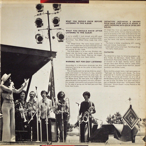 Ten Wheel Drive With Genya Ravan : Construction #1 (LP, Album, Gat)