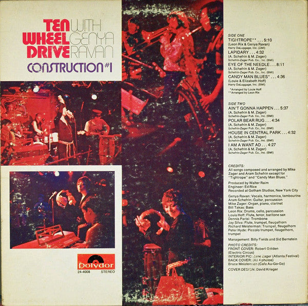 Ten Wheel Drive With Genya Ravan : Construction #1 (LP, Album, Gat)