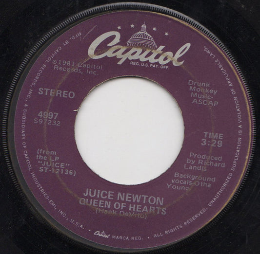 Juice Newton : Queen Of Hearts (7", Single, Jac)