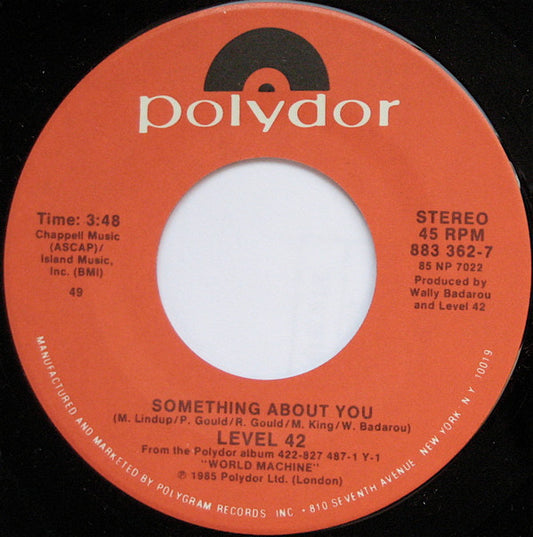 Level 42 : Something About You (7")