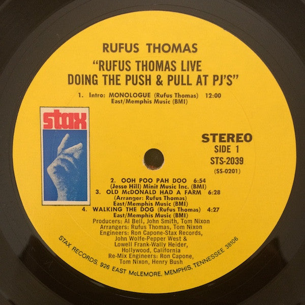 Rufus Thomas : Rufus Thomas Live Doing The Push & Pull At P.J.'s (LP, Album)