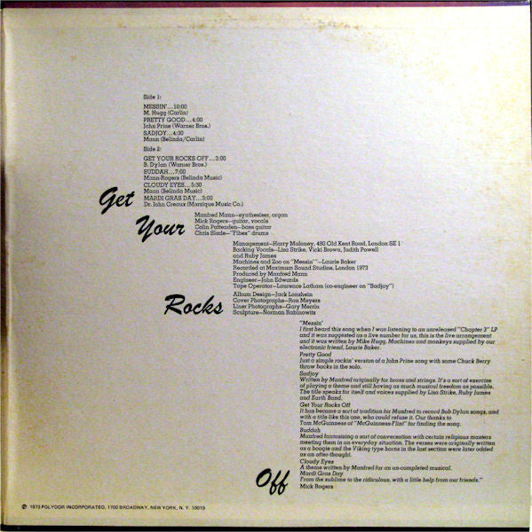 Manfred Mann's Earth Band : Get Your Rocks Off (LP, Album)