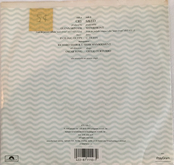 Waterfront (2) : Cry (7", Single, 49 )